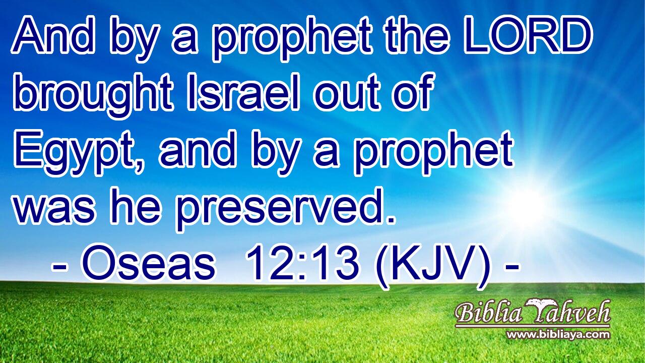 And by a prophet the LORD brought Israel out of Egypt, and by a prophet was he preserved.