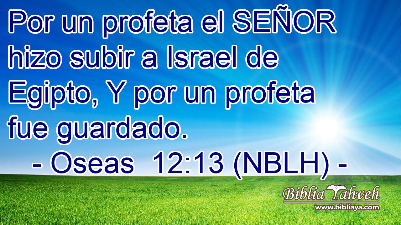  Por un profeta el SEÑOR hizo subir a Israel de Egipto, Y por un profeta fue guardado. 