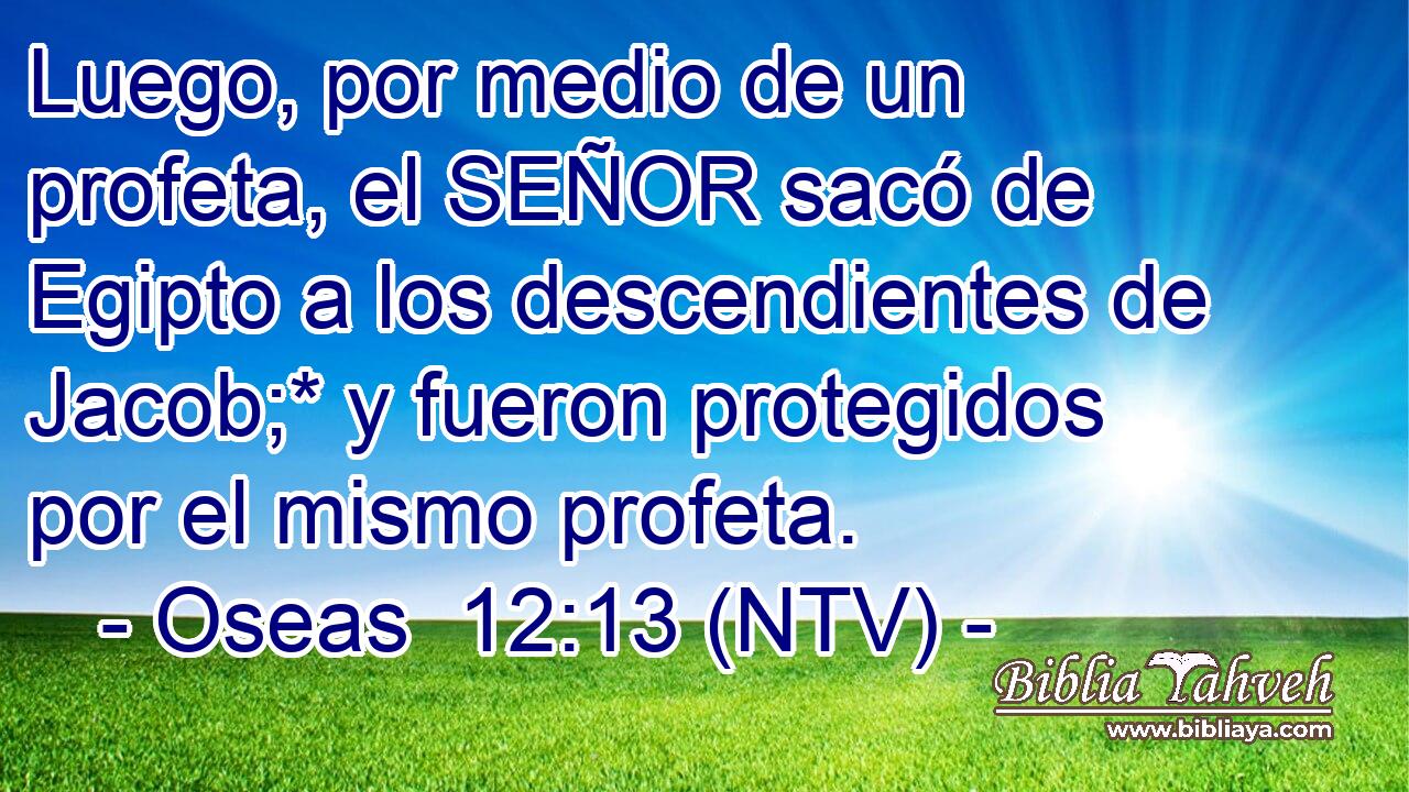 Luego, por medio de un profeta, el SEÑOR sacó de Egipto a los descendientes de Jacob;* y fueron protegidos por el mismo profeta.