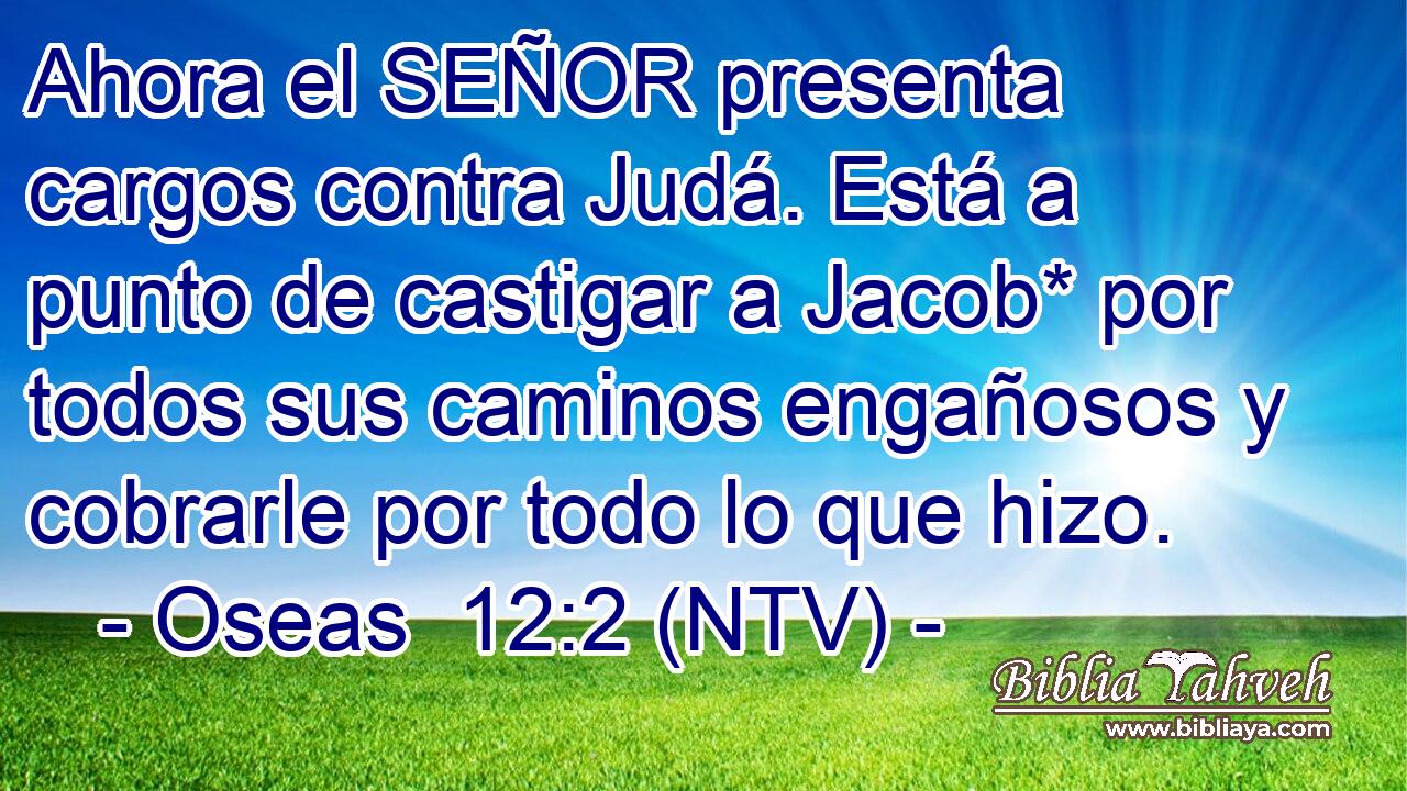 Ahora el SEÑOR presenta cargos contra Judá. Está a punto de castigar a Jacob* por todos sus caminos engañosos y cobrarle por todo lo que hizo.