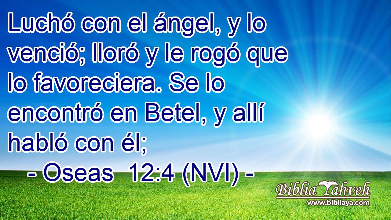  Luchó con el ángel, y lo venció; lloró y le rogó que lo favoreciera. Se lo encontró en Betel, y allí habló con él; 