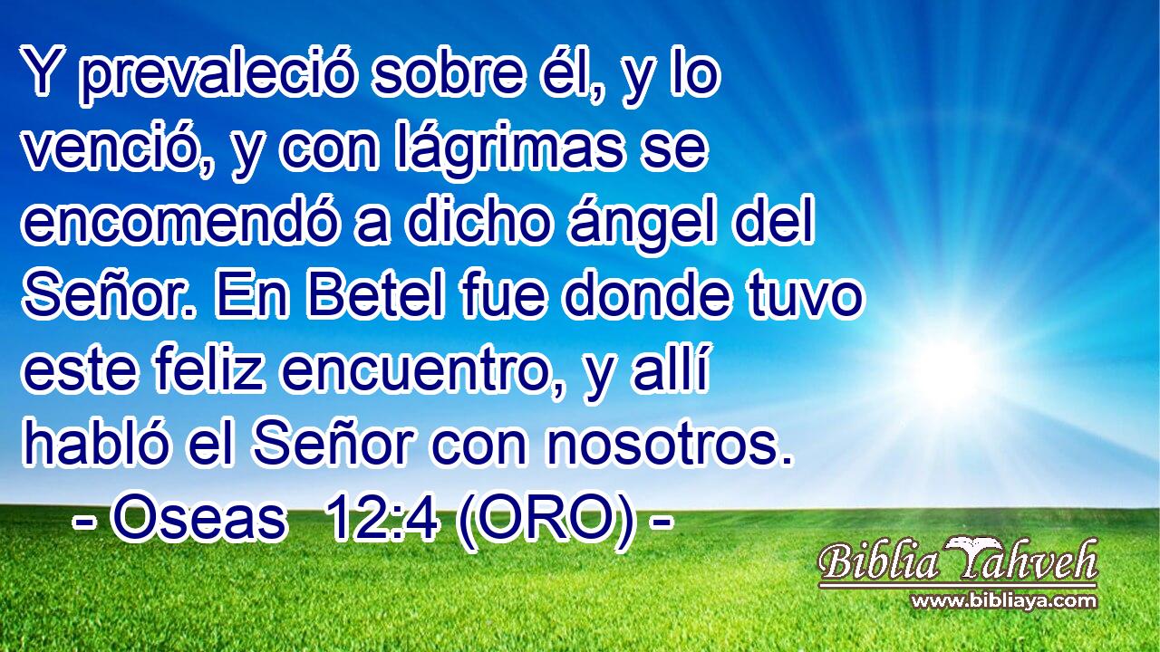  Y prevaleció sobre él, y lo venció, y con lágrimas se encomendó a dicho ángel del Señor. En Betel fue donde tuvo este feliz encuentro, y allí habló el Señor con nosotros. 