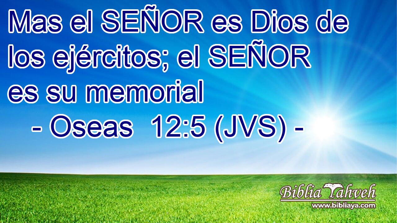 Mas el SEÑOR es Dios de los ejércitos; el SEÑOR es su memorial
