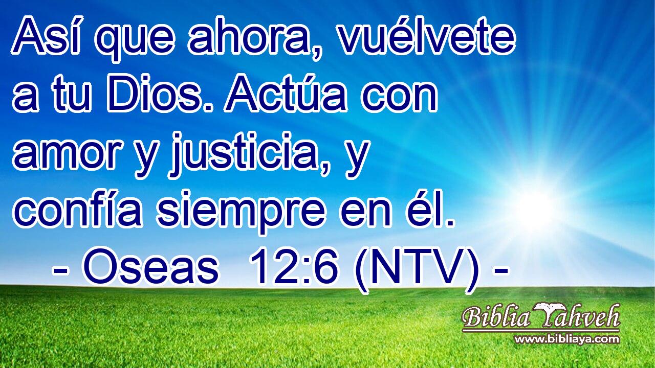 Así que ahora, vuélvete a tu Dios. Actúa con amor y justicia, y confía siempre en él.