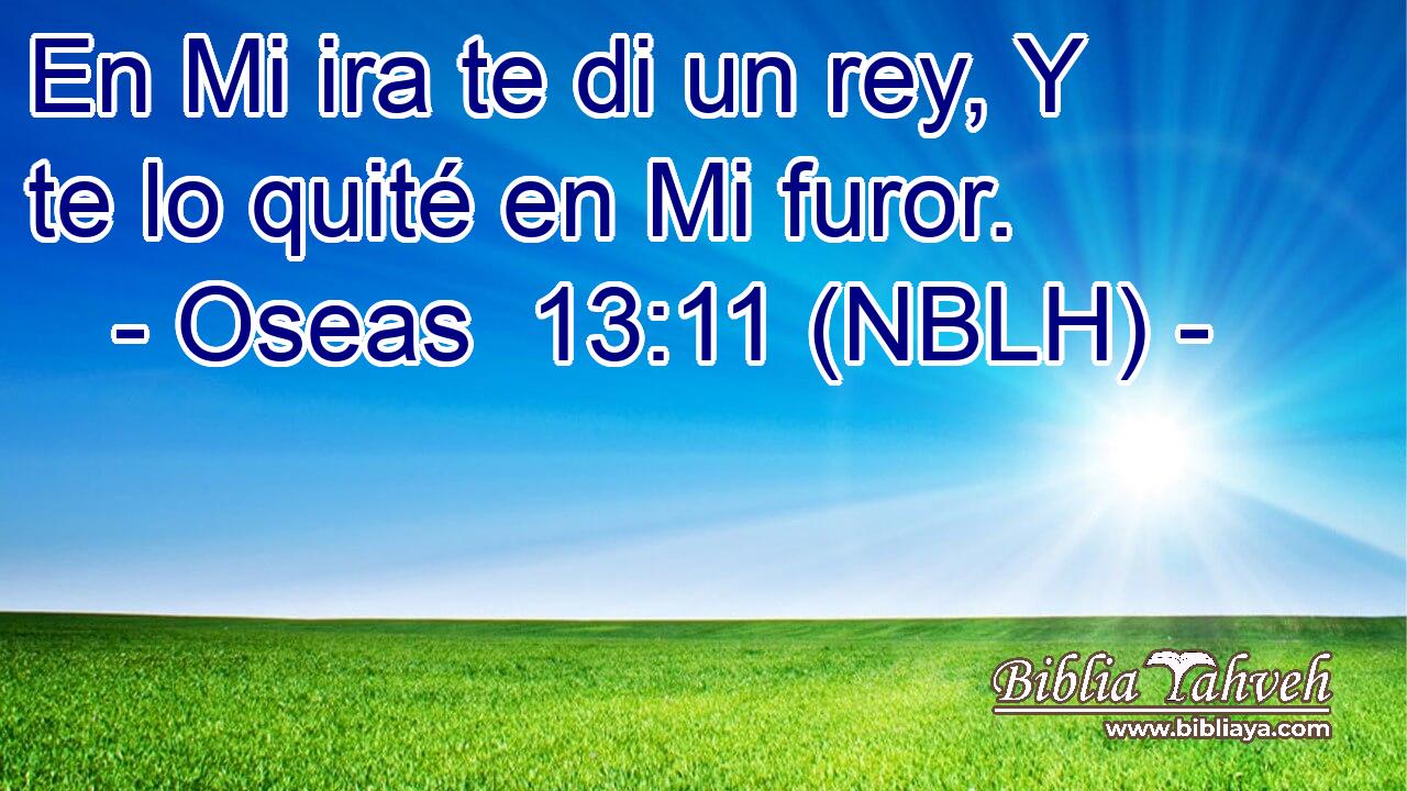  En Mi ira te di un rey, Y te lo quité en Mi furor. 