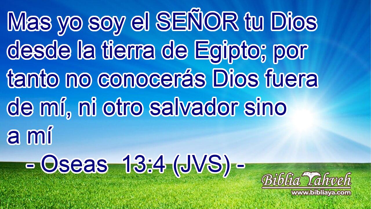 Mas yo soy el SEÑOR tu Dios desde la tierra de Egipto; por tanto no conocerás Dios fuera de mí, ni otro salvador sino a mí
