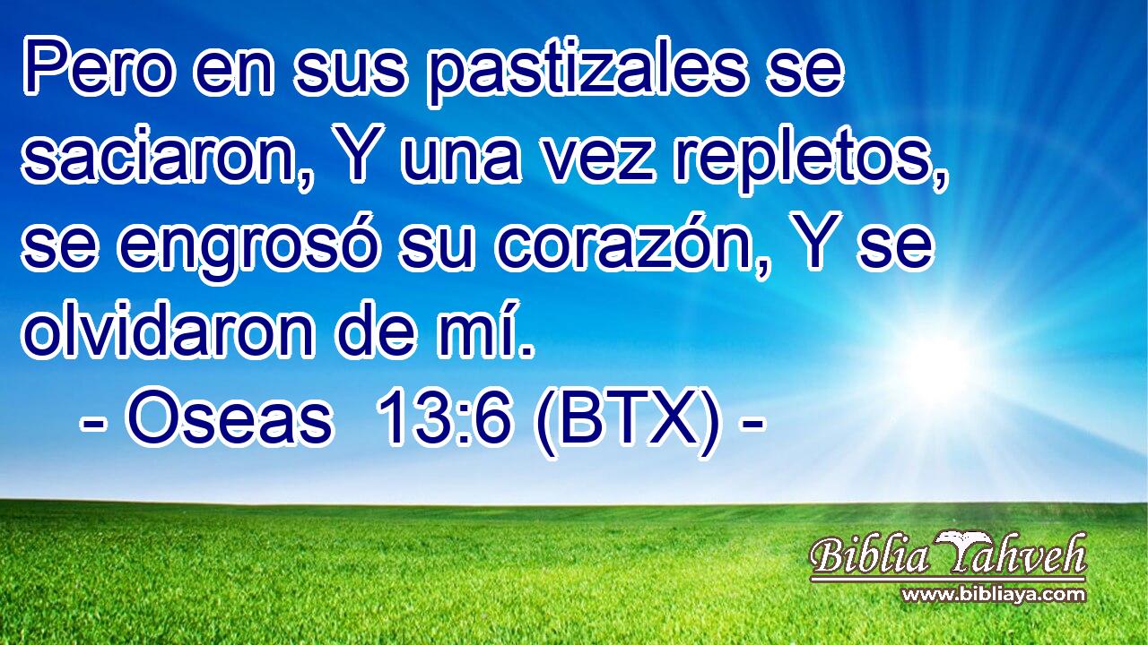 Pero en sus pastizales se saciaron, Y una vez repletos, se engrosó su corazón, Y se olvidaron de mí.