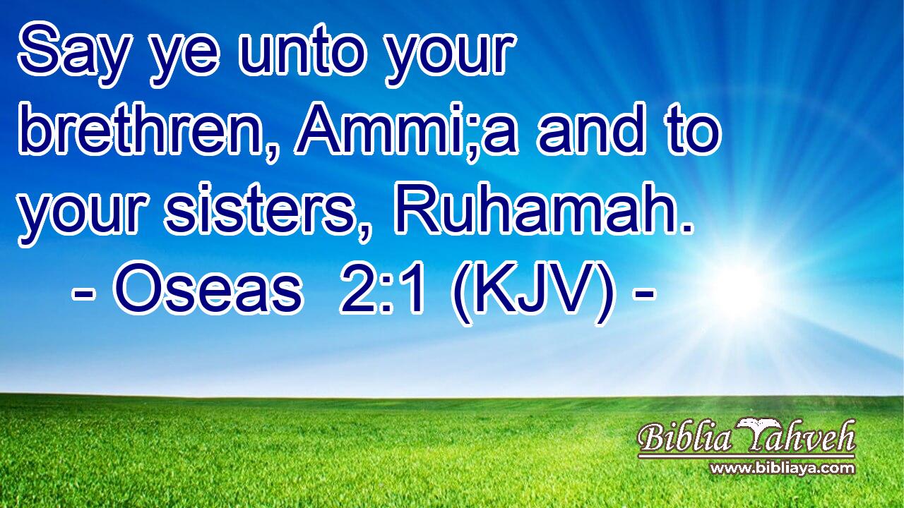Say ye unto your brethren, Ammi;a and to your sisters, Ruhamah.