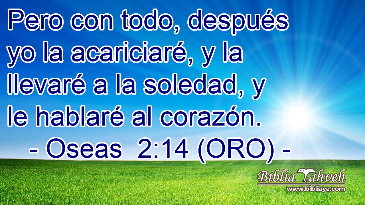  Pero con todo, después yo la acariciaré, y la llevaré a la soledad, y le hablaré al corazón. 