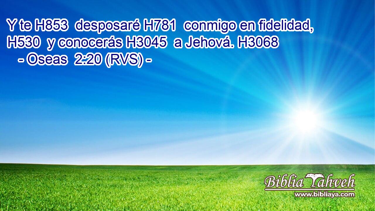 Y te H853  desposaré H781  conmigo en fidelidad, H530  y conocerás H3045  a Jehová. H3068  