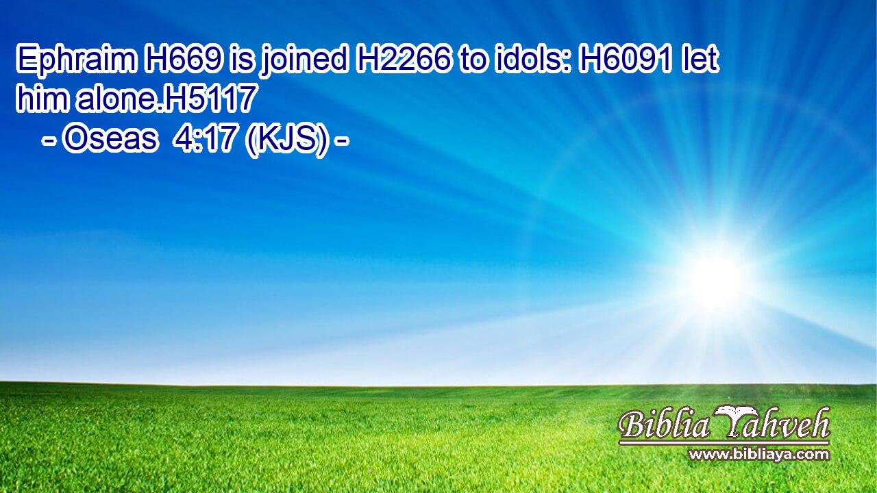 Ephraim H669 is joined H2266 to idols: H6091 let him alone.H5117