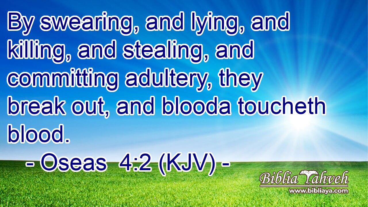 By swearing, and lying, and killing, and stealing, and committing adultery, they break out, and blooda toucheth blood.