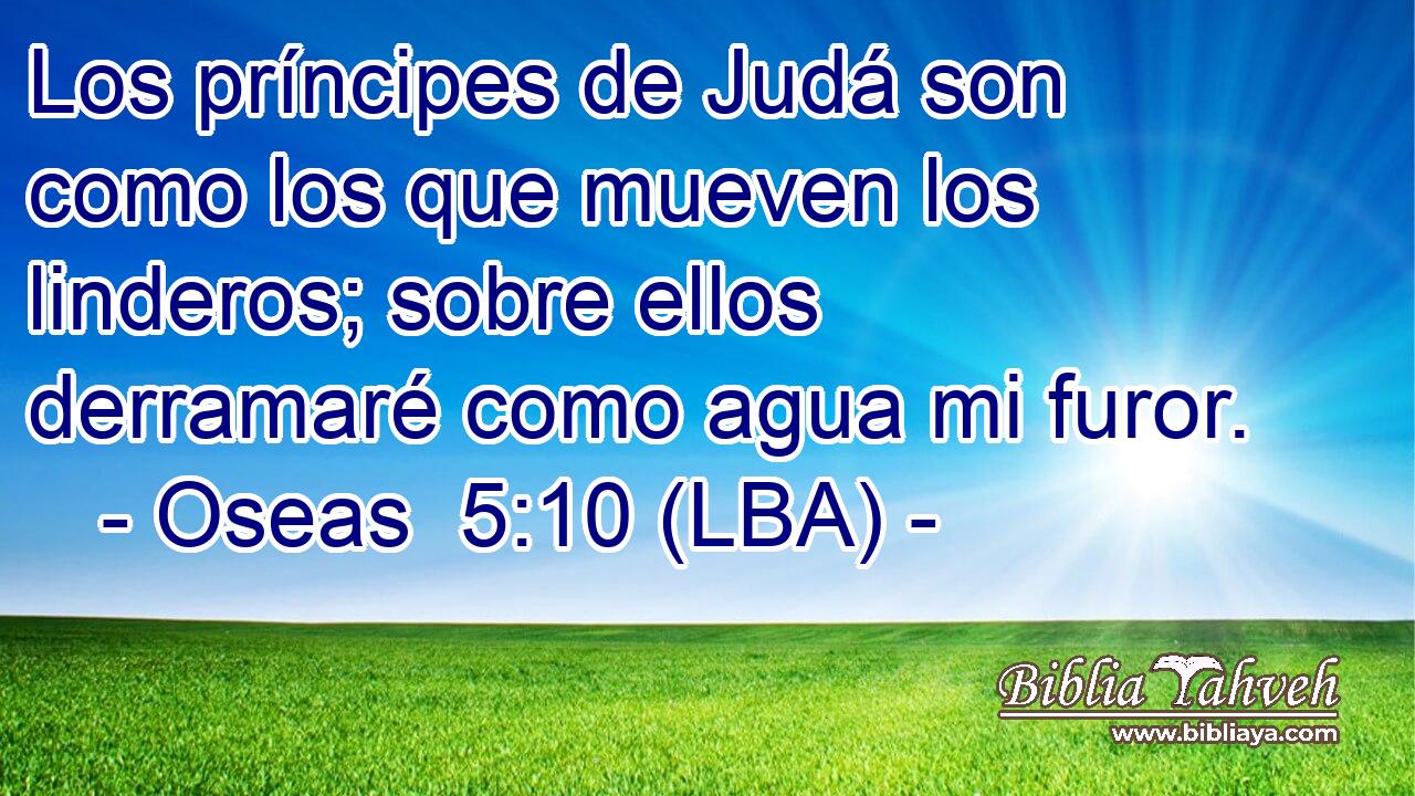 Los príncipes de Judá son como los que mueven los linderos; sobre ellos derramaré como agua mi furor.