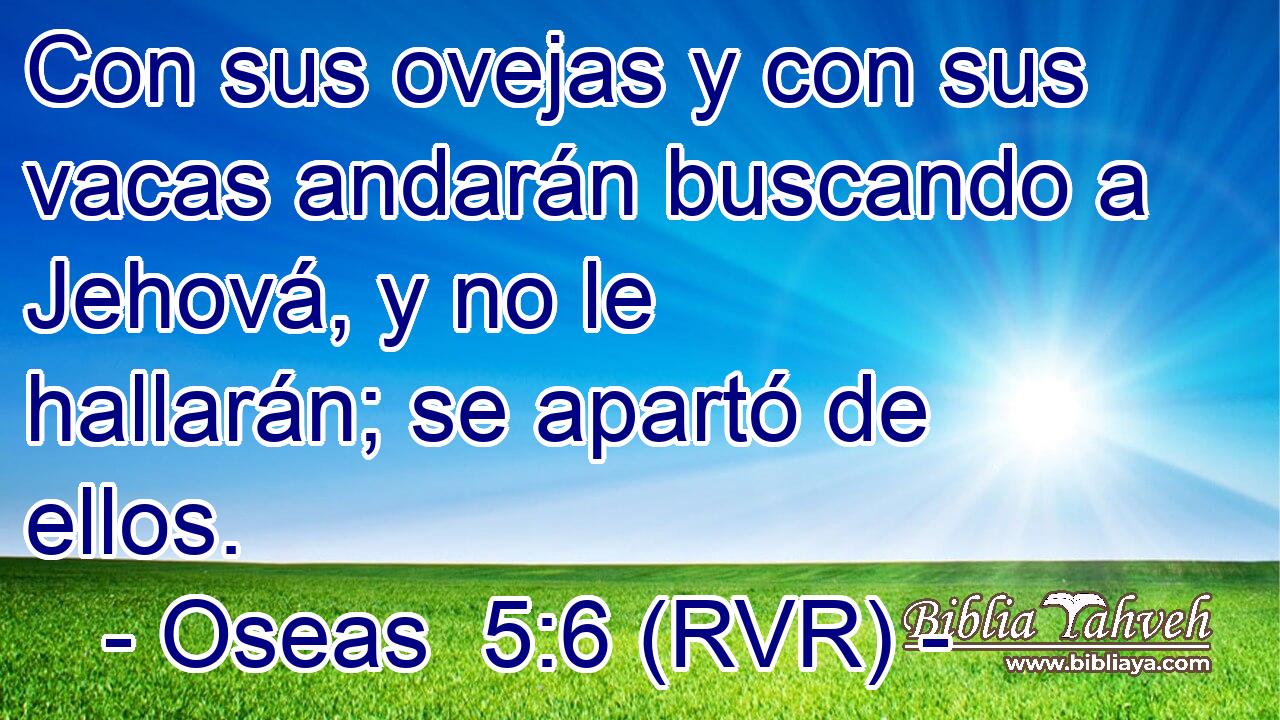 Con sus ovejas y con sus vacas andarán buscando a Jehová, y no le hallarán; se apartó de ellos.