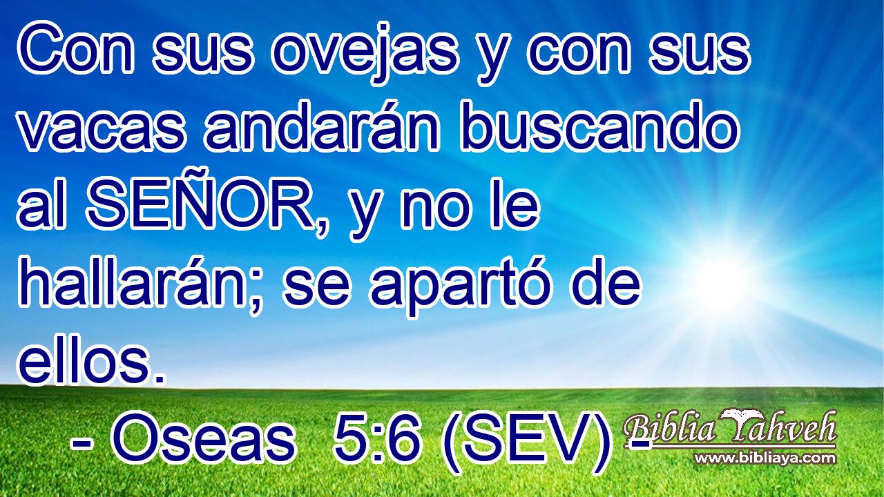 Con sus ovejas y con sus vacas andarán buscando al SEÑOR, y no le hallarán; se apartó de ellos.