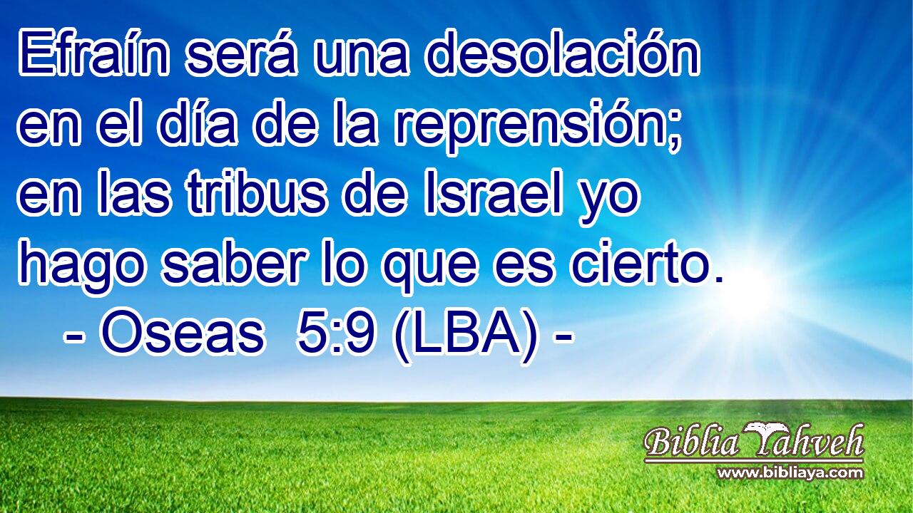 Efraín será una desolación en el día de la reprensión; en las tribus de Israel yo hago saber lo que es cierto.