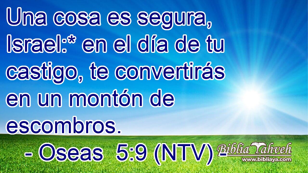Una cosa es segura, Israel:* en el día de tu castigo, te convertirás en un montón de escombros.