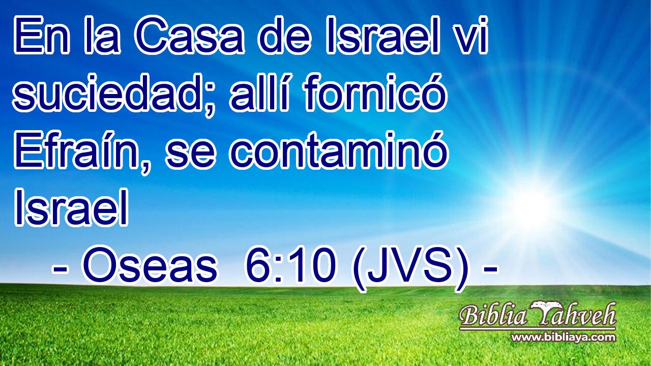 En la Casa de Israel vi suciedad; allí fornicó Efraín, se contaminó Israel