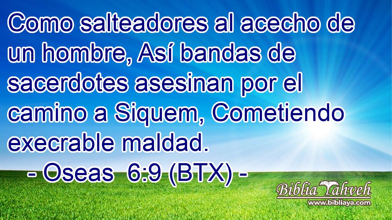 Como salteadores al acecho de un hombre, Así bandas de sacerdotes asesinan por el camino a Siquem, Cometiendo execrable maldad.