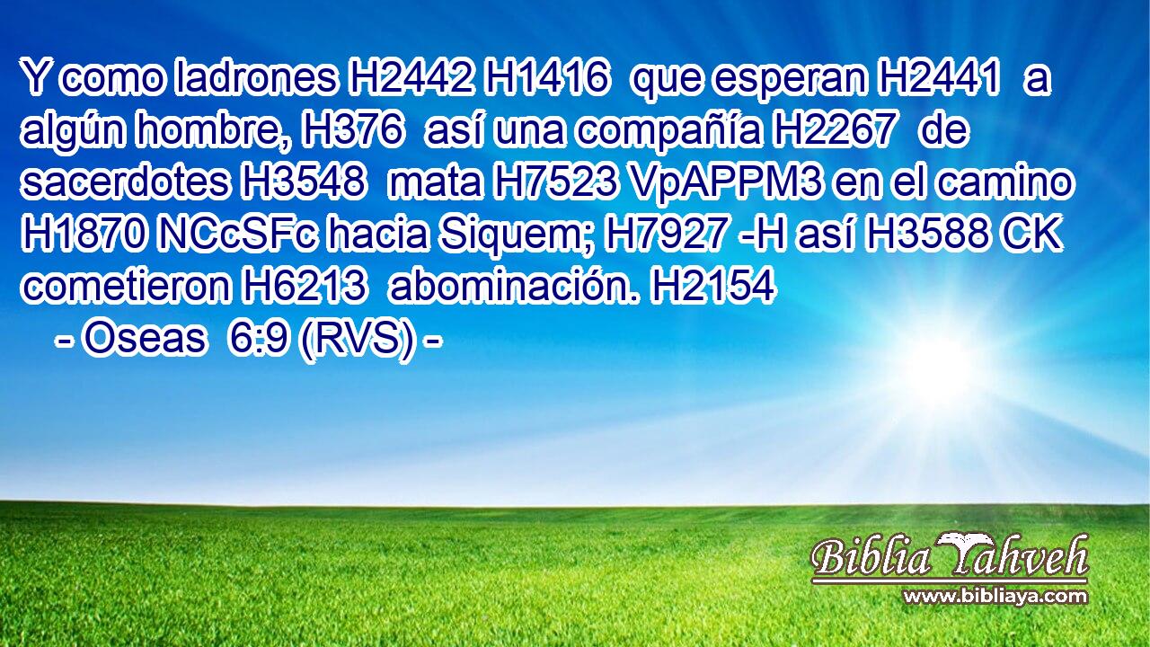 Y como ladrones H2442 H1416  que esperan H2441  a algún hombre, H376  así una compañía H2267  de sacerdotes H3548  mata H7523 VpAPPM3 en el camino H1870 NCcSFc hacia Siquem; H7927 -H así H3588 CK cometieron H6213  abominación. H2154  