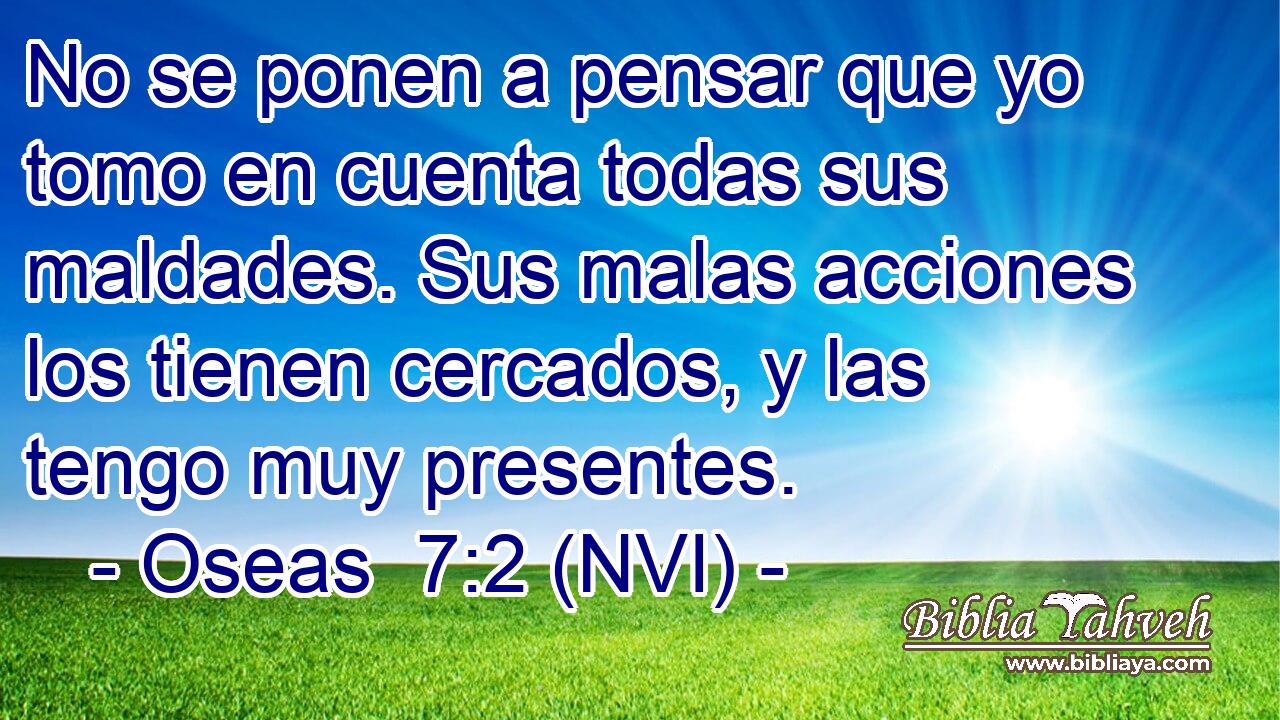  No se ponen a pensar que yo tomo en cuenta todas sus maldades. Sus malas acciones los tienen cercados, y las tengo muy presentes. 
