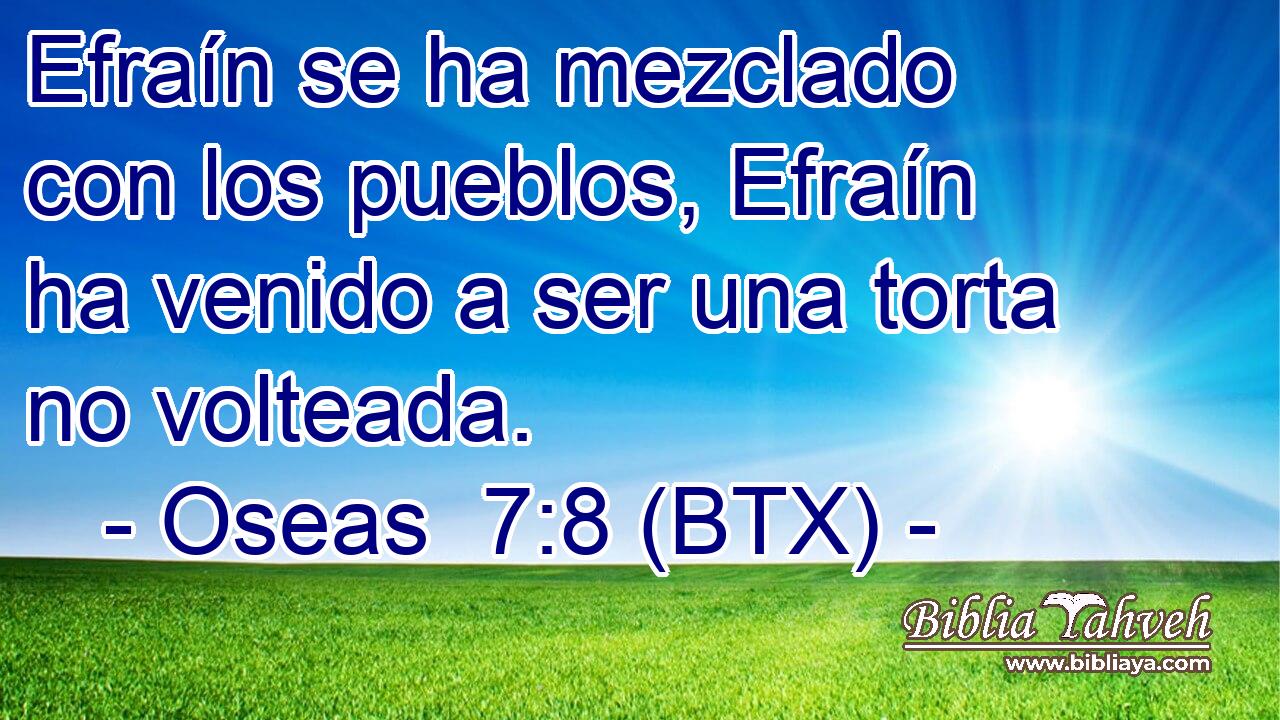 Efraín se ha mezclado con los pueblos, Efraín ha venido a ser una torta no volteada.