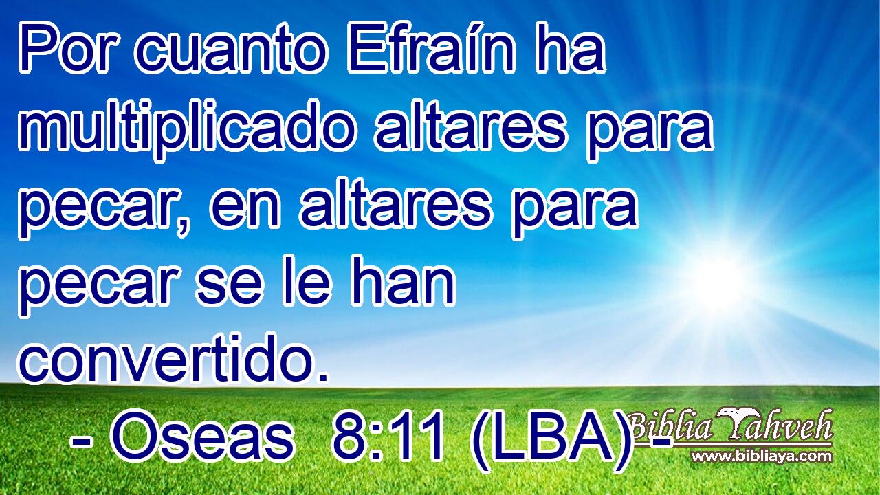 Por cuanto Efraín ha multiplicado altares para pecar, en altares para pecar se le han convertido.