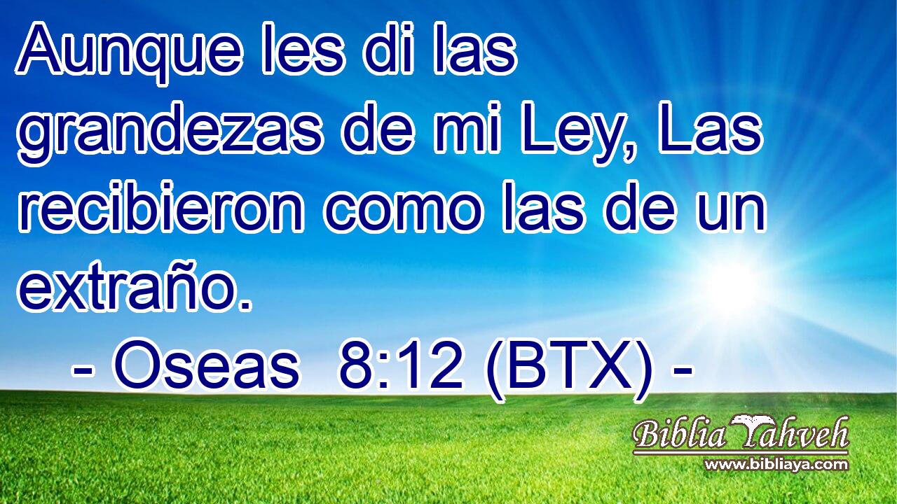 Aunque les di las grandezas de mi Ley, Las recibieron como las de un extraño.