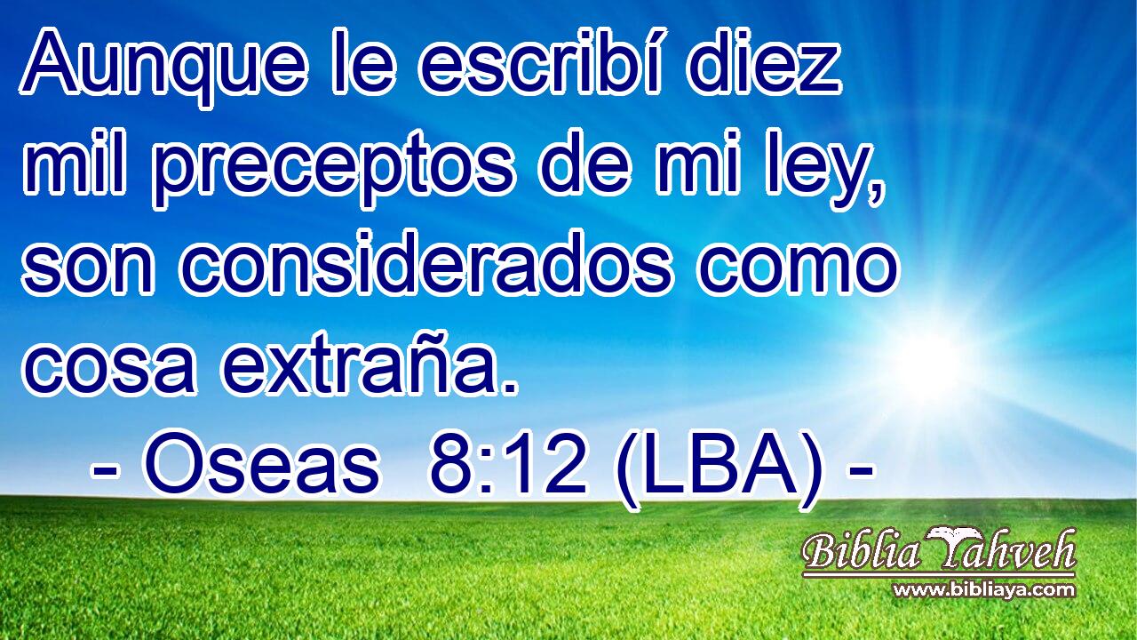 Aunque le escribí diez mil preceptos de mi ley, son considerados como cosa extraña.