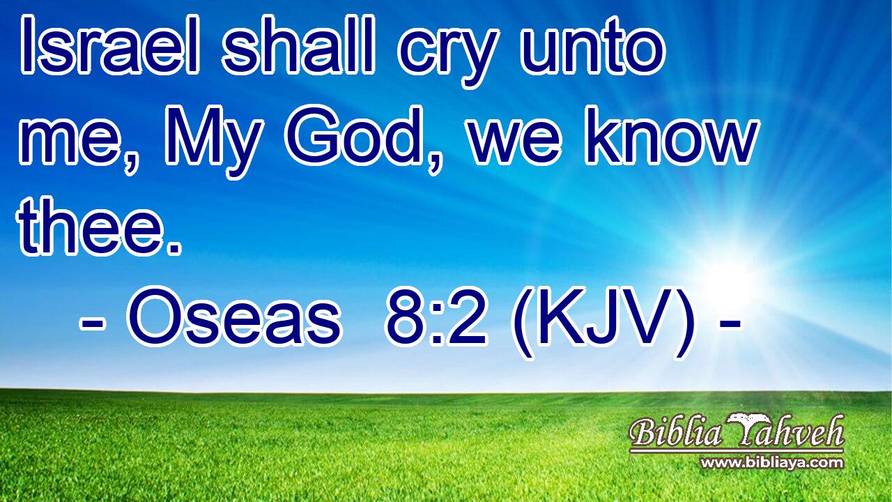 Israel shall cry unto me, My God, we know thee.