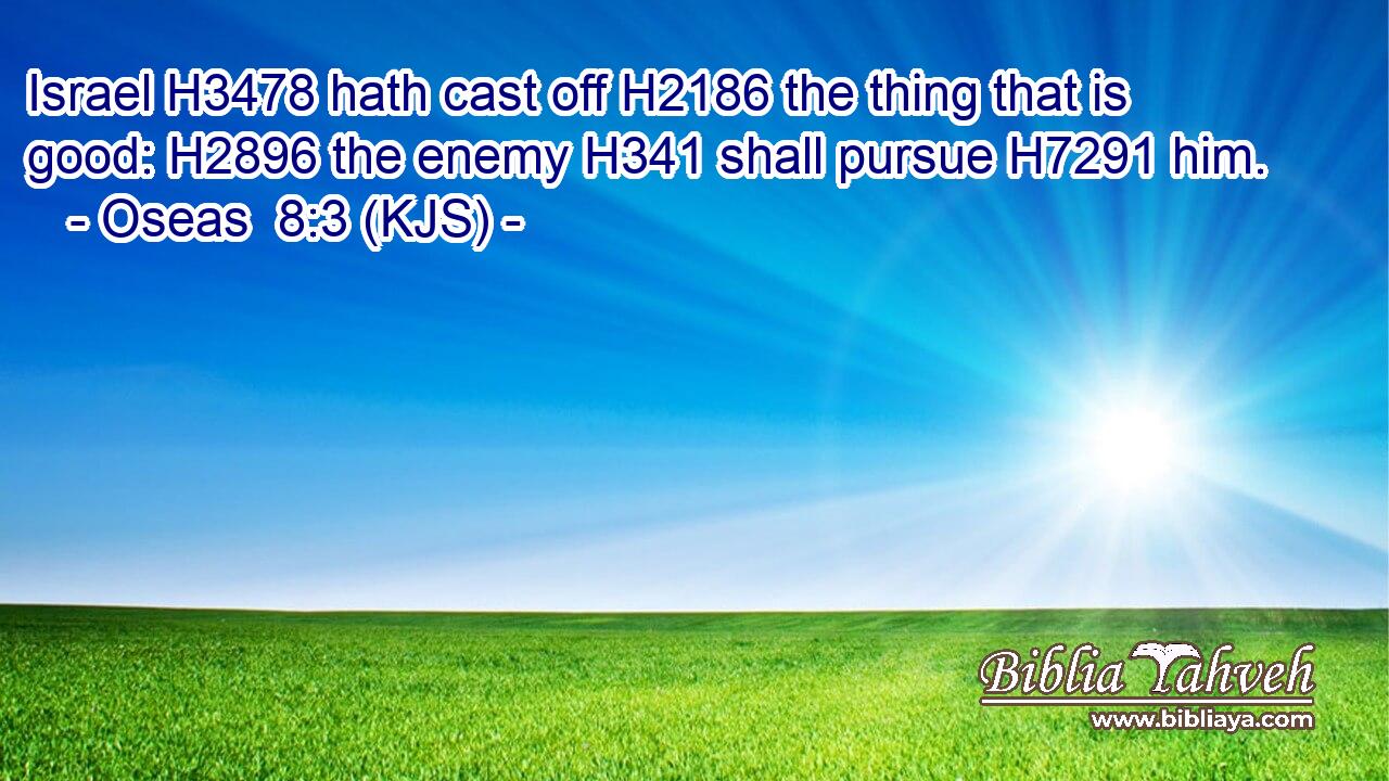 Israel H3478 hath cast off H2186 the thing that is good: H2896 the enemy H341 shall pursue H7291 him.