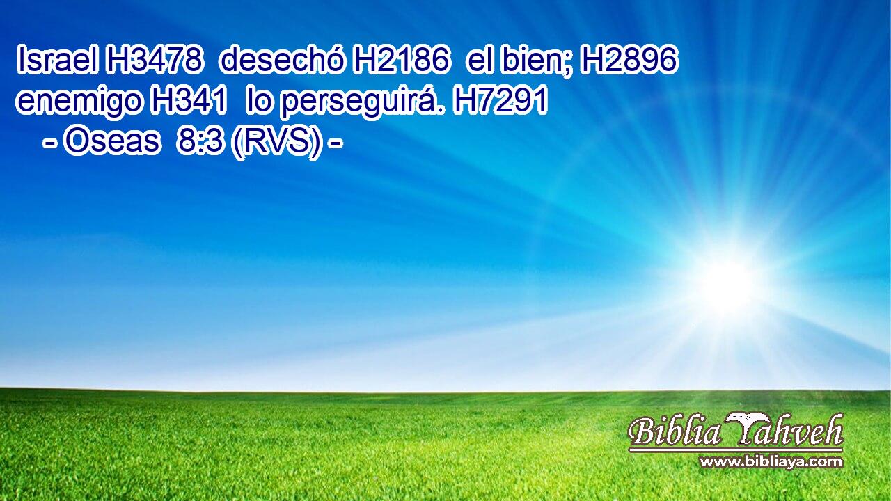 Israel H3478  desechó H2186  el bien; H2896  enemigo H341  lo perseguirá. H7291  