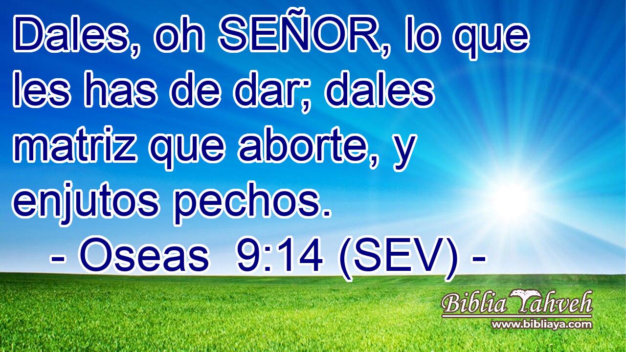 Dales, oh SEÑOR, lo que les has de dar; dales matriz que aborte, y enjutos pechos.