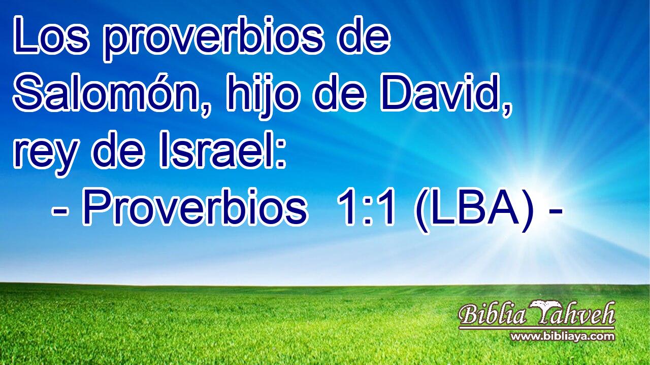 Los proverbios de Salomón, hijo de David, rey de Israel: