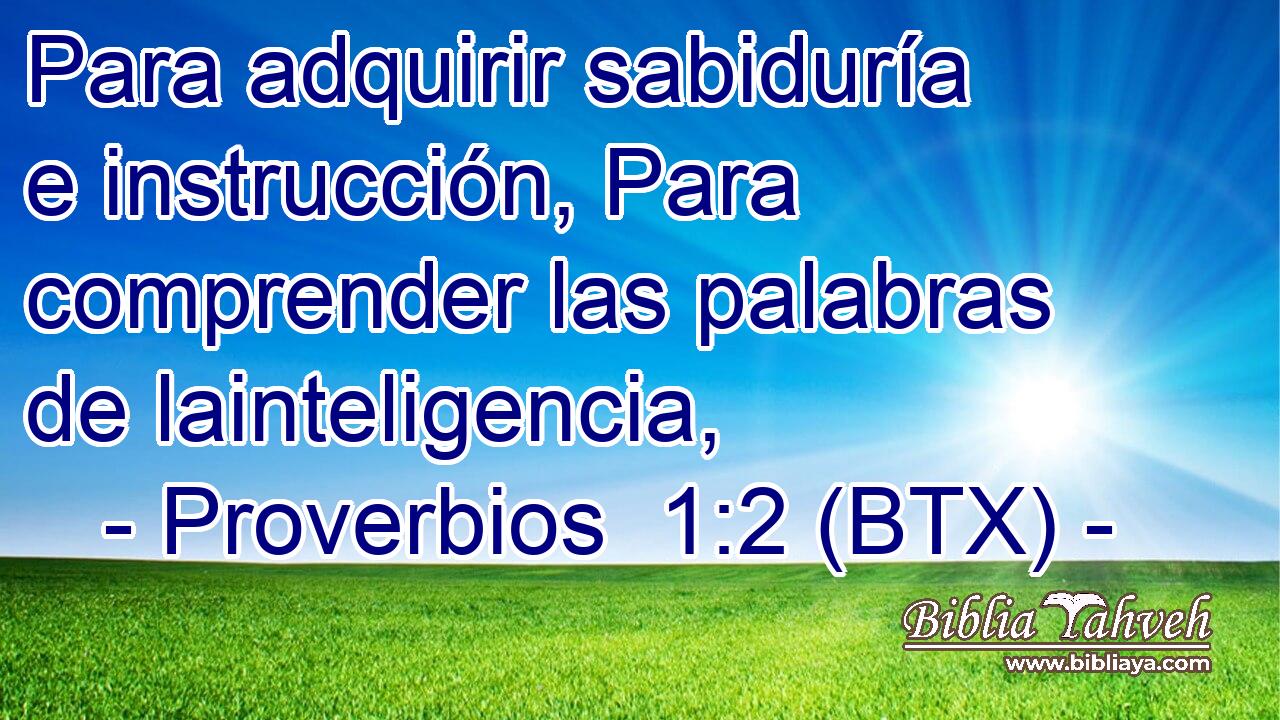 Para adquirir sabiduría e instrucción, Para comprender las palabras de lainteligencia,