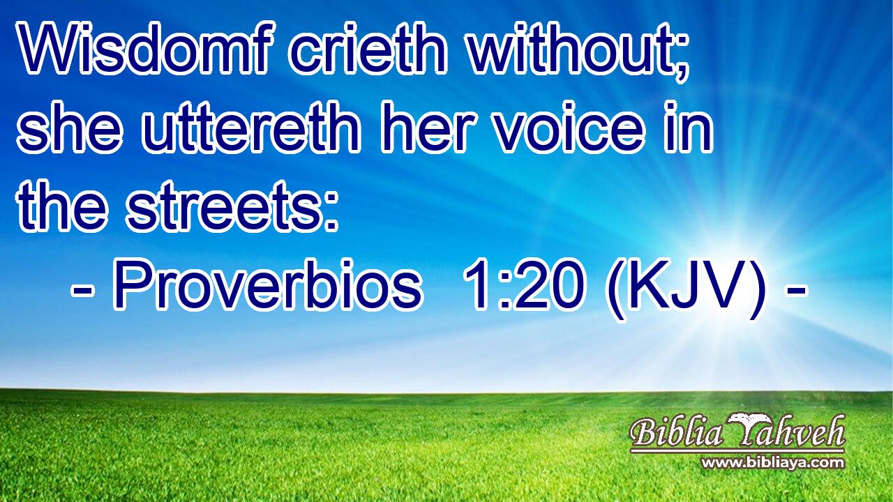 Wisdomf crieth without; she uttereth her voice in the streets: