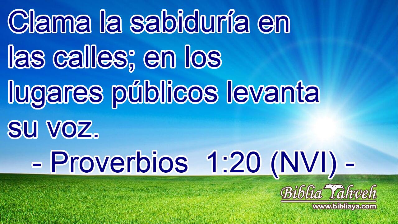  Clama la sabiduría en las calles; en los lugares públicos levanta su voz. 