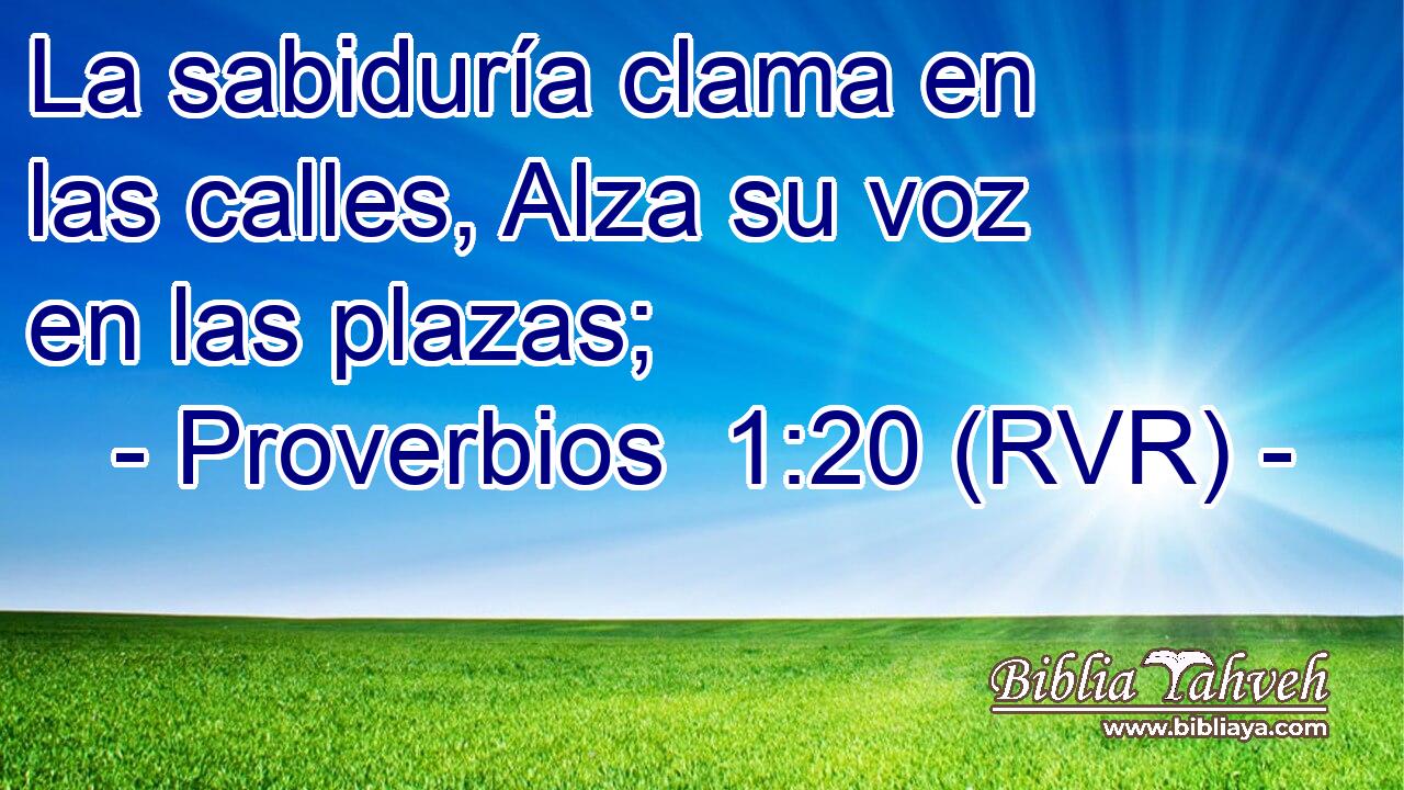 La sabiduría clama en las calles, Alza su voz en las plazas;