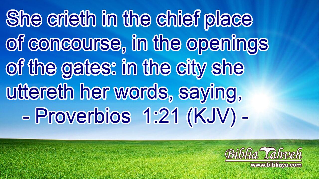 She crieth in the chief place of concourse, in the openings of the gates: in the city she uttereth her words, saying,