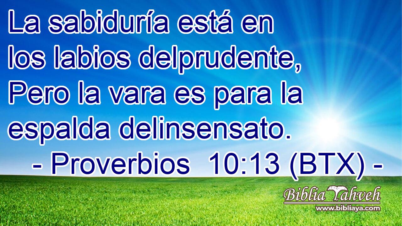 La sabiduría está en los labios delprudente, Pero la vara es para la espalda delinsensato.