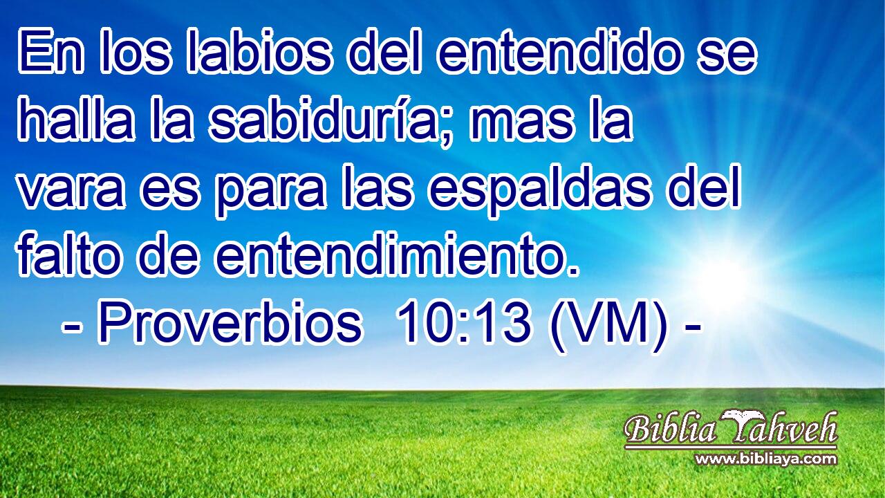  En los labios del entendido se halla la sabiduría; mas la vara es para las espaldas del falto de entendimiento. 