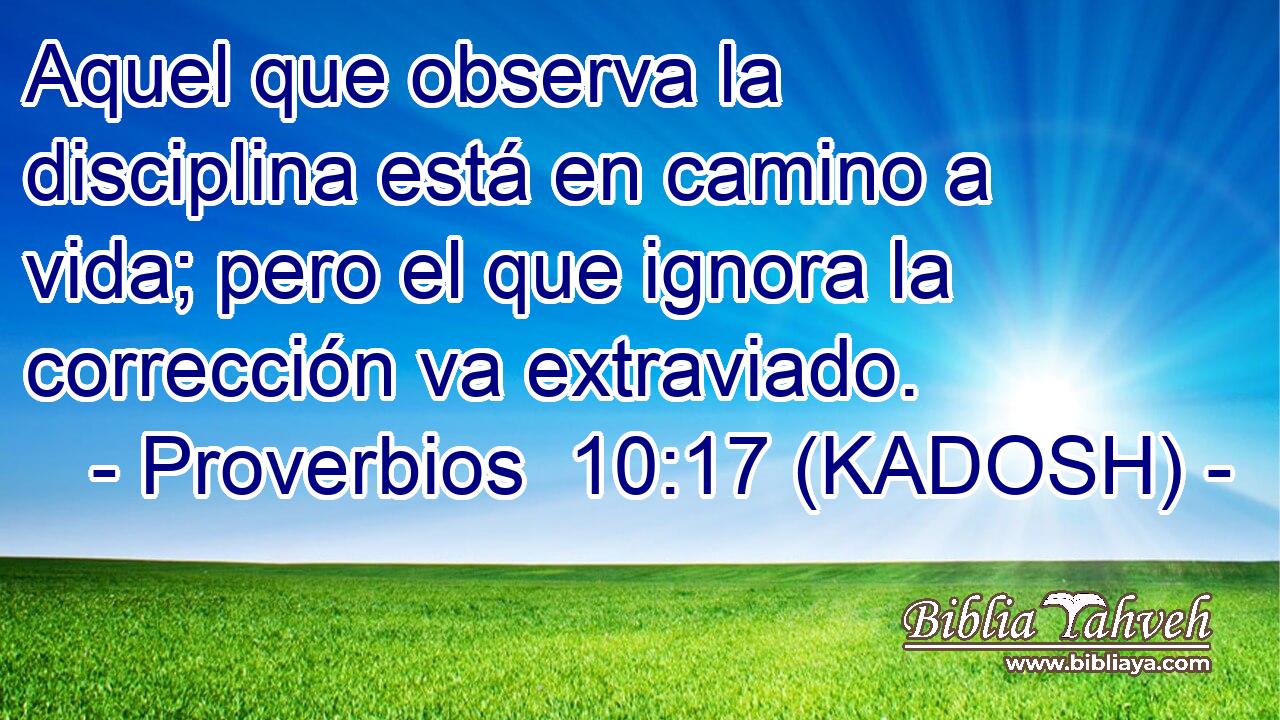  Aquel que observa la disciplina está en camino a vida; pero el que ignora la corrección va extraviado. 