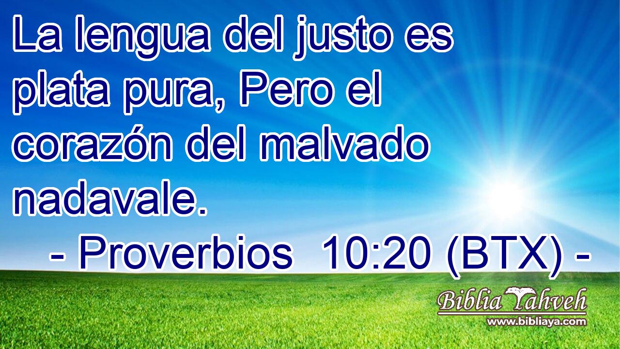 La lengua del justo es plata pura, Pero el corazón del malvado nadavale.