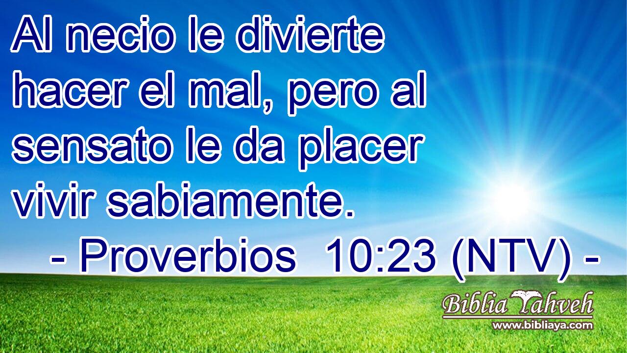 Al necio le divierte hacer el mal, pero al sensato le da placer vivir sabiamente.