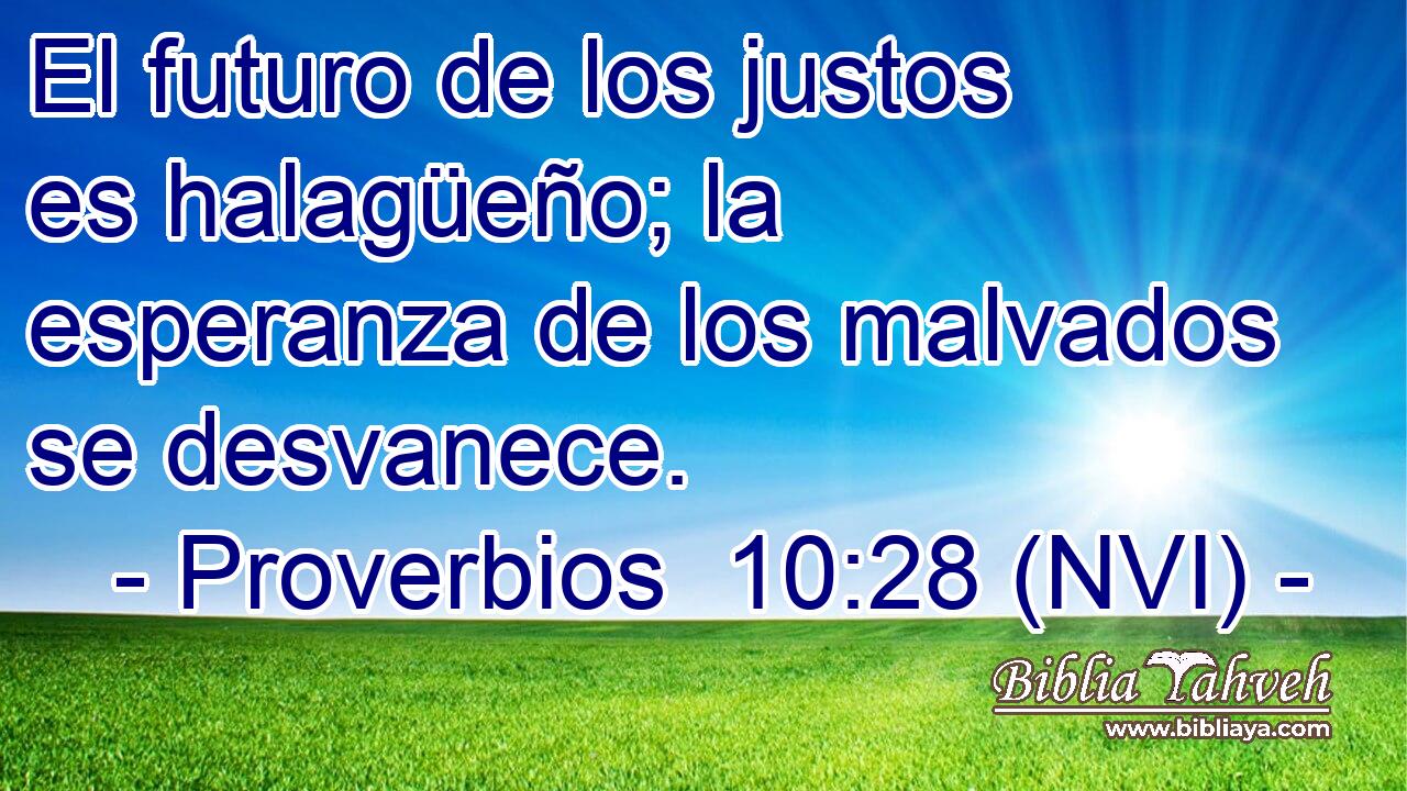  El futuro de los justos es halagüeño; la esperanza de los malvados se desvanece. 