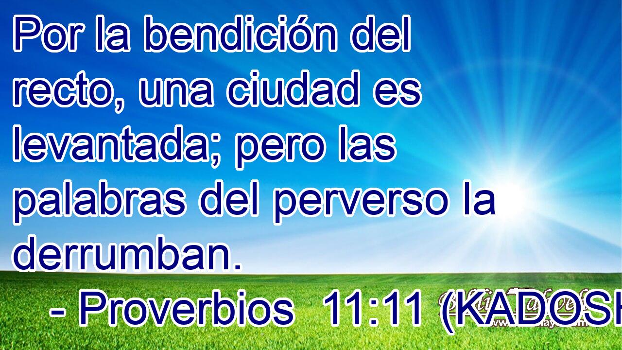  Por la bendición del recto, una ciudad es levantada; pero las palabras del perverso la derrumban. 