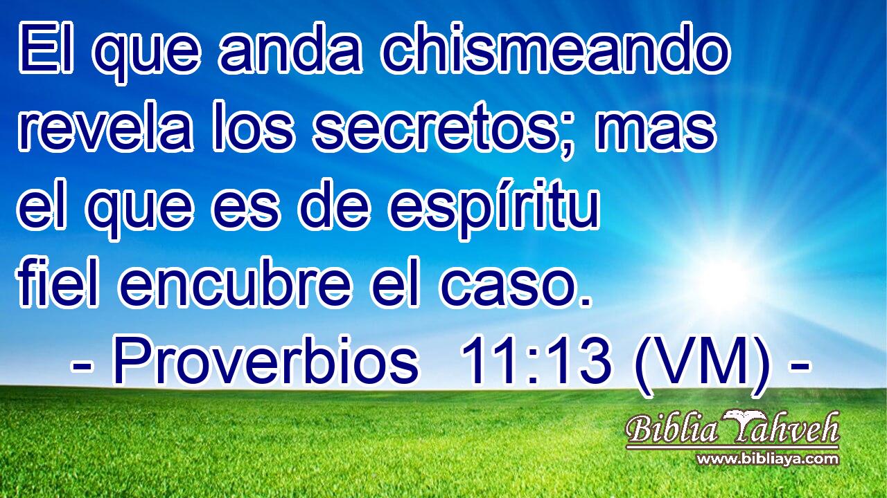  El que anda chismeando revela los secretos; mas el que es de espíritu fiel encubre el caso. 