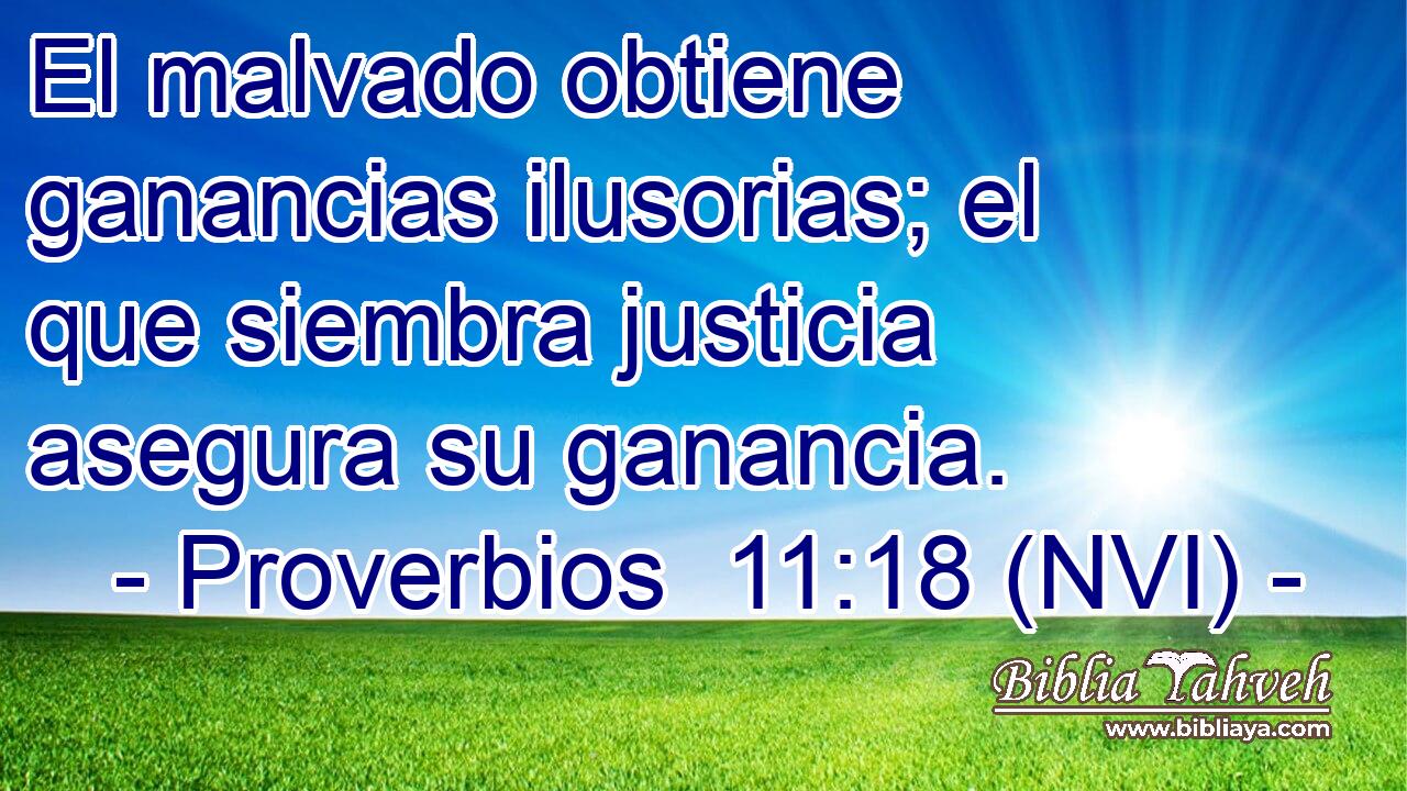  El malvado obtiene ganancias ilusorias; el que siembra justicia asegura su ganancia. 