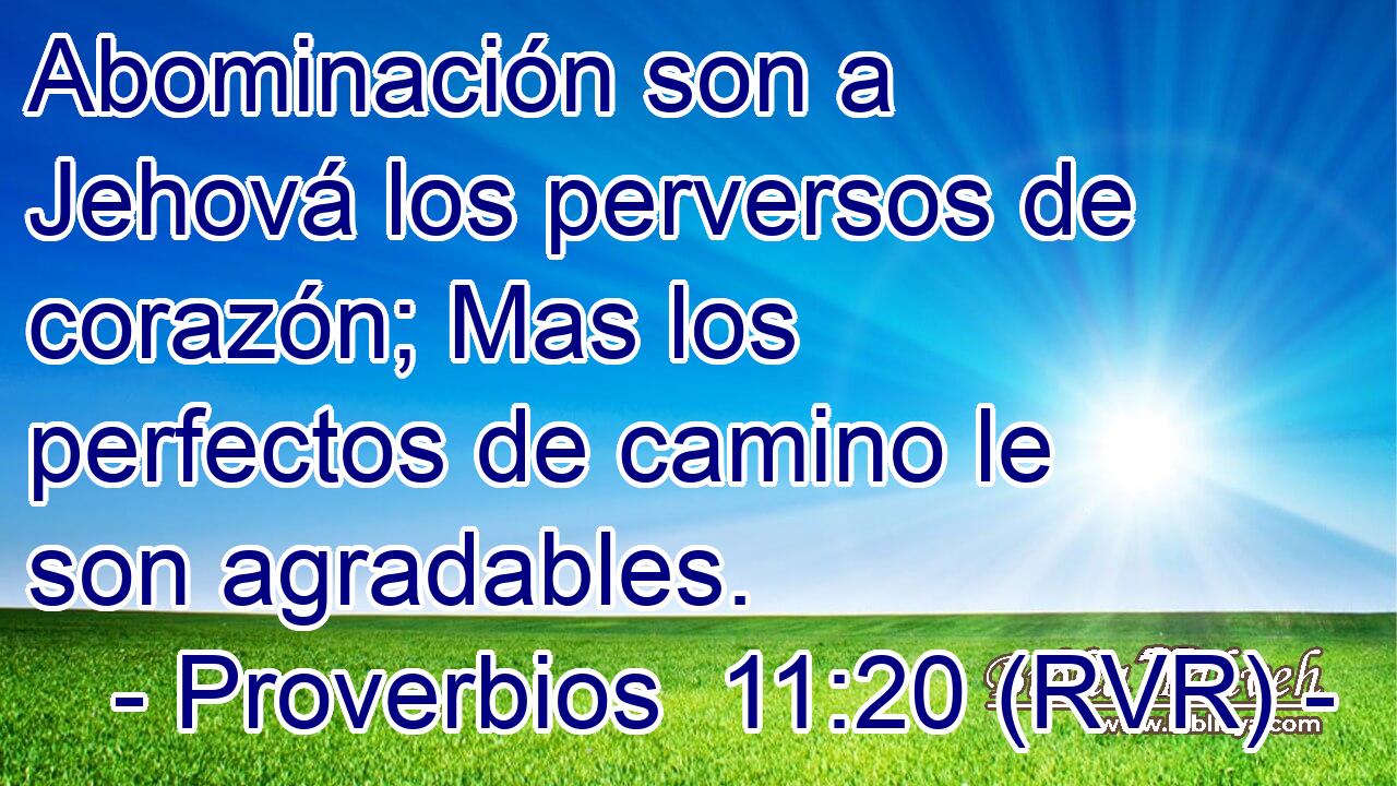 Abominación son a Jehová los perversos de corazón; Mas los perfectos de camino le son agradables.