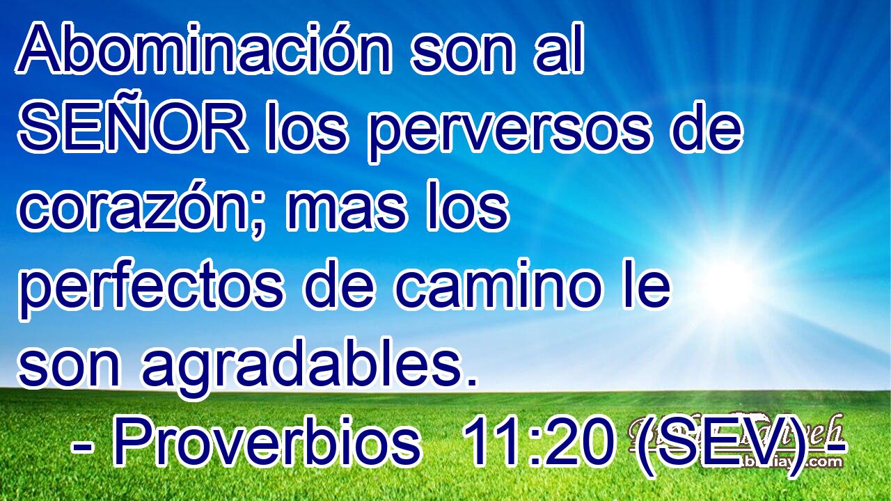 Abominación son al SEÑOR los perversos de corazón; mas los perfectos de camino le son agradables.